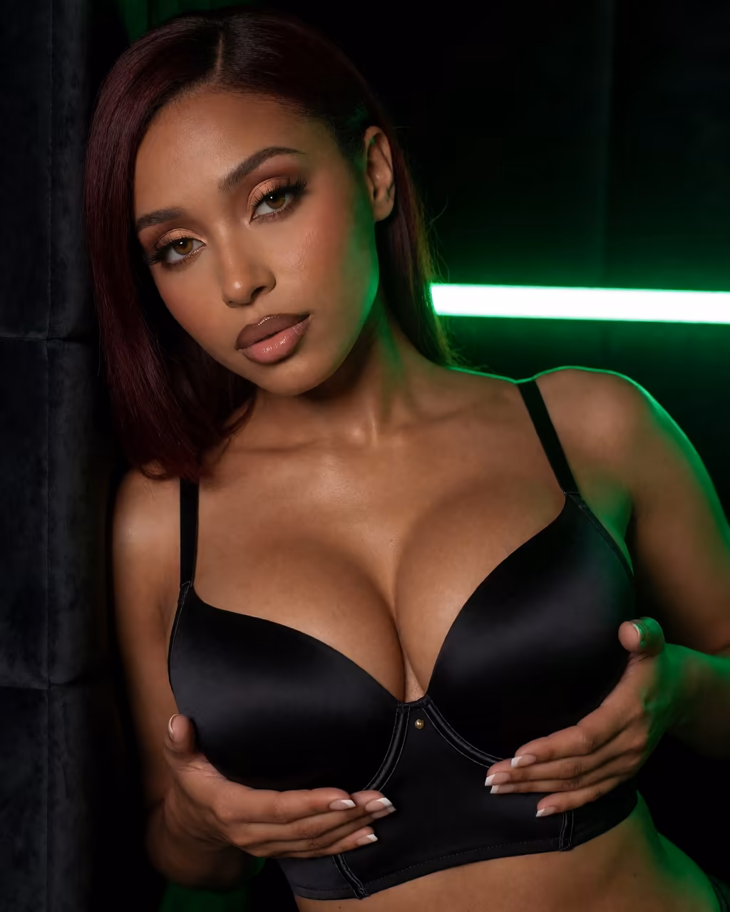 dominatrix ai — a character portrait shot in a velvetbooth setting